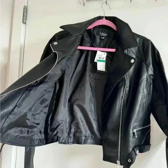 New Fashion Faux-Leather Jacket NWT L - Picture 7 of 7